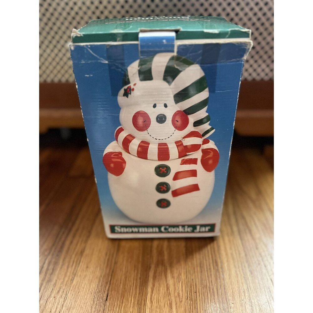 Snowman Holiday Christmas Winter Cookie Jar Vtg Ceramic 11" Frosty Collectible - Picture 11 of 14